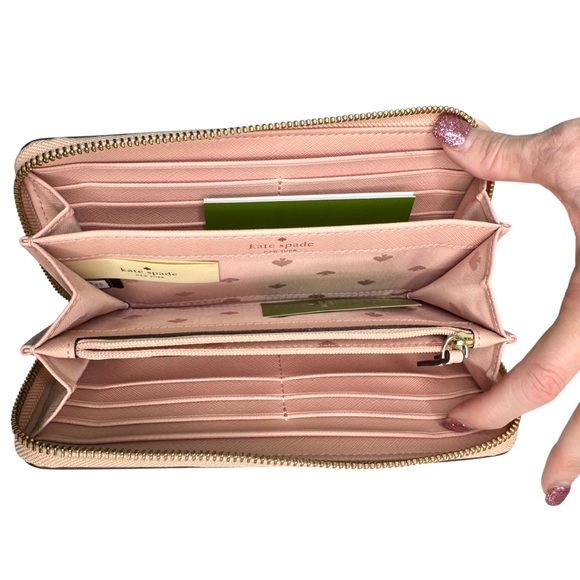 Kate Spade Flamingo Large Continental Wallet “By The Pool” Pebbled Leather - Picture 7 of 10